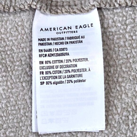 American Eagle Relaxed Fit Graphic Hoodie Beige M - Picture 7 of 7